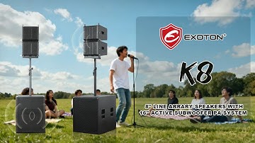 EXOTON K8 2800W 8" Line Arrary Speakers With 16" Active Subwoofer PA System
