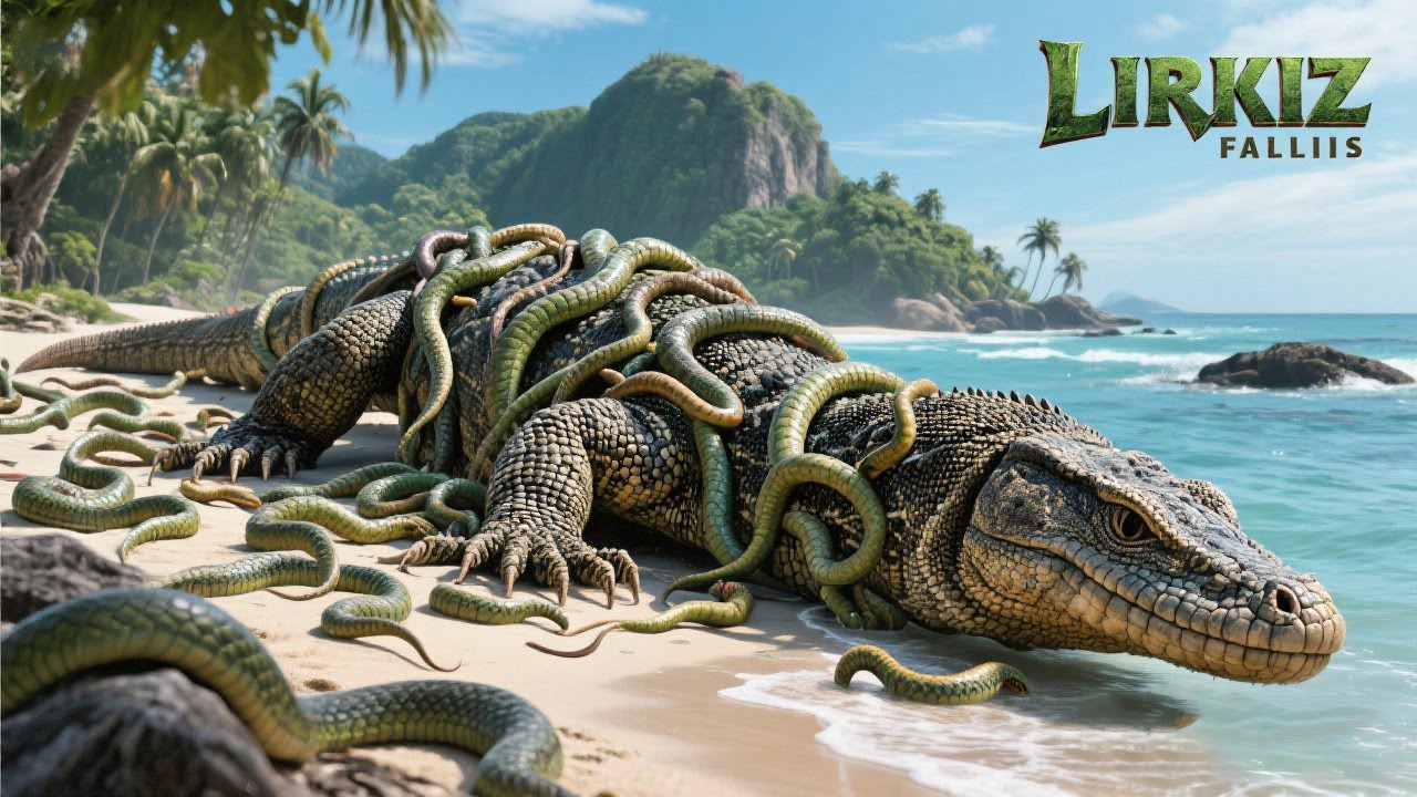 人类引来上万只毒蛇群，竟瞬间缠住巨蜥身体，绝境重生！