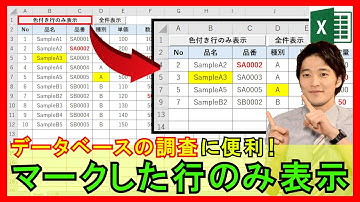 ExcelVBA【実践】データベースでマークした場所のみを表示させる機能！色付き判定！【解説】
