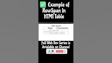 📌 HTML Rowspan Explained in 30 Sec! 💡 Merge Rows Easily #shorts #shortsfeed  #coding #webdevelopment