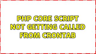 php core script not getting called from Crontab