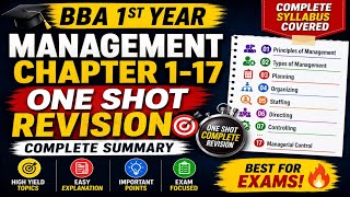 BBA Management One Shot Revision 2026 | Chapter 1-17 Complete Revision