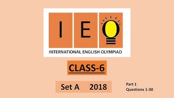 IEO Class 6 Question paper of 2018 Part 1