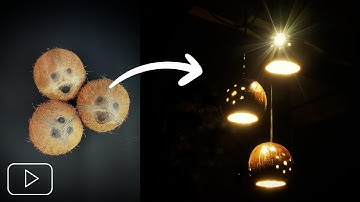 Coconut Shell Hanging Lamp I DIY Coconut Shell Lamp I TECH Q RAW