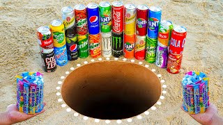 Different Coca Cola, Fanta, Sprite, Monster, Pepsi and Many Other Sodas vs Mentos Underground