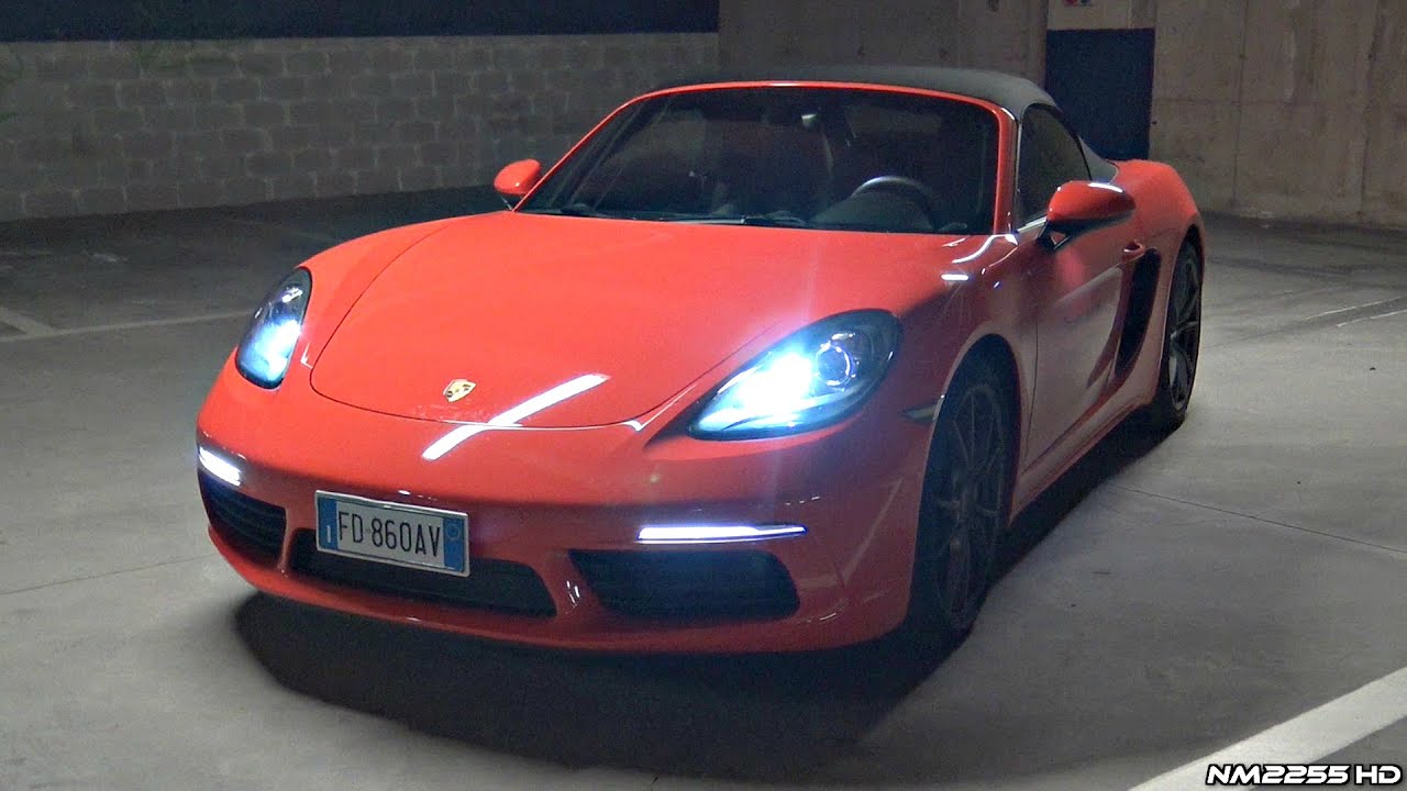 2016 Porsche 718 Boxster S in Action by Night! - 4-Cylinder Turbo Boxer Engine Sound top gun