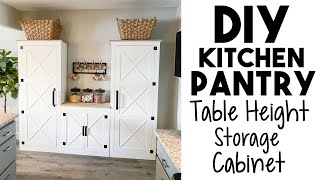 DIY Kitchen Pantry System  Table Height Storage Console!