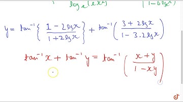 If `y=tan^(-1){((log)_e(e//x^2))/((log)_e(e x^2))}+tan^(-1)((3+2\\ (log)_e x)/(1-6\\ (log)_e x))...