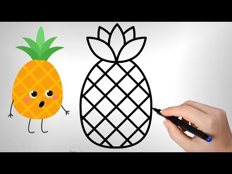 How to Draw a Pineapple 🍍 - VERY EASY Pineapple Drawing