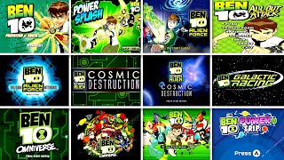 Evolution Of Ben 10 Games Start Screen