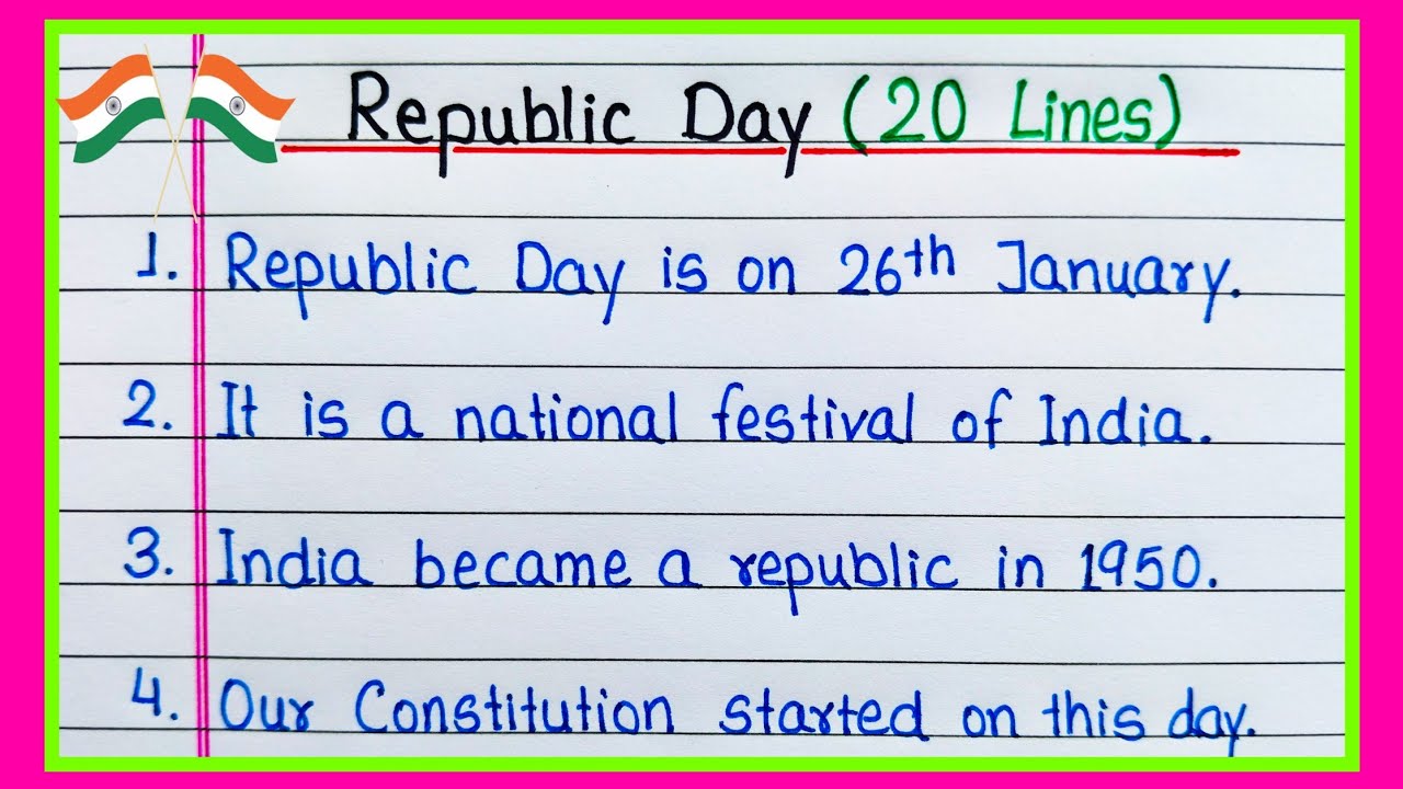 20 lines Essay on Republic Day in English | Republic Day essay 20 lines | 26 January essay 20 lines
