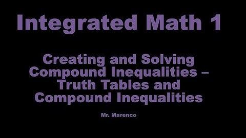 IM1 - Creating and Solving Compound Inequalities - Truth Tables and Compound Statements