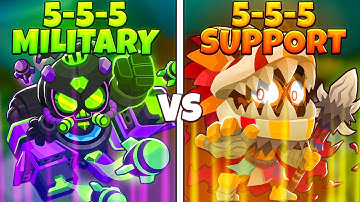 Every 5-5-5 Military VS Every 5-5-5 Support Tower (BTD 6)
