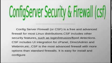 CSF Firewall Installation