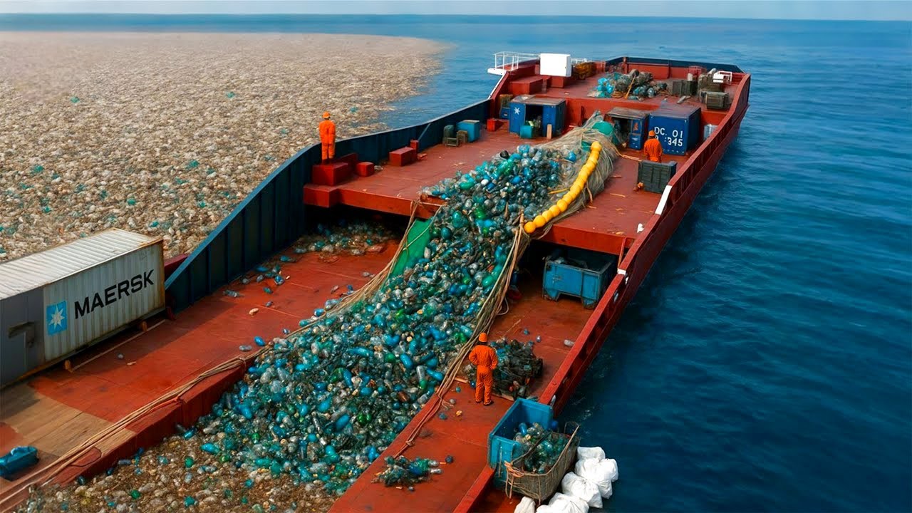 Como é feito: A RECICLAGEM de PLÁSTICO DO OCEANO - Do Lixo Flutuante às Garrafas que Você Usa