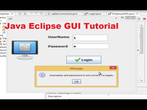 Java Eclipse GUI Tutorial 5 # Login Program for java with ...
