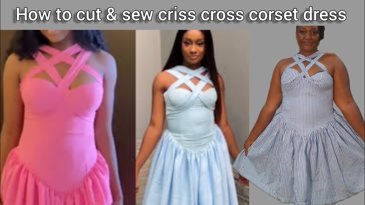 white christmas dresses CROSS-COLLAR GATHERED CORSET DRESS – DIDU main image 1