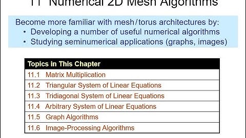 UCSB ECE 254B, Lecture 12: Mesh Numerical Algs & Variants