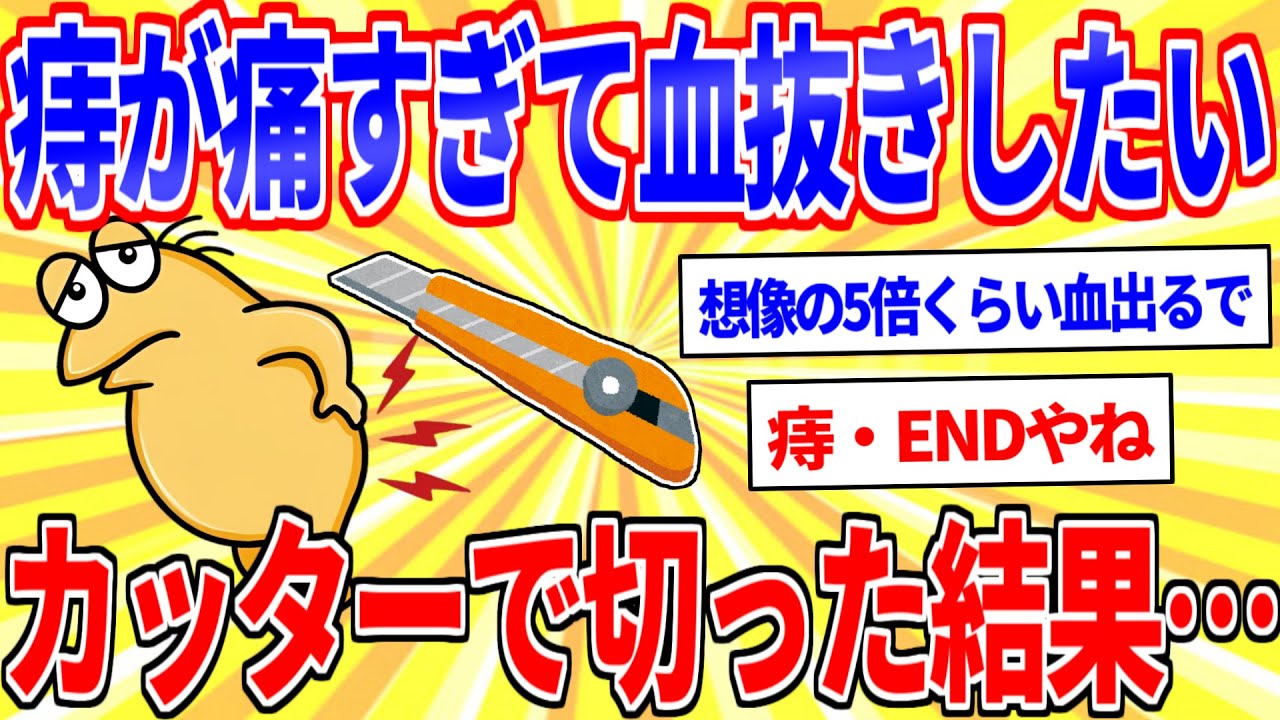 ワイ(痔が痛いなぁ…ようは血を抜けばええ訳やしカッターで切ったろ)【2ch面白いスレゆっくり解説】