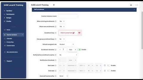 Turn on Self-enrollment in a Course