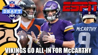 Minnesota Vikings Trade Everything for JJ McCarthy in ESPN Field Yates Mock Draft 2.0