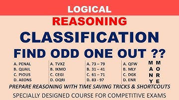 Classification Reasoning | Odd One Out | Reasoning Classification Questions | Odd One Reasoning