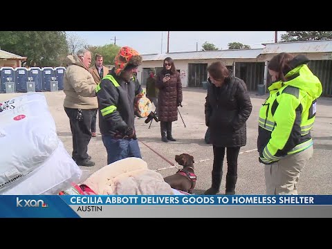 First Lady Cecilia Abbott delivers food to Austin homeless camp