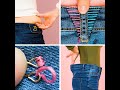 Mẹo may vá dễ giúp chỉnh size quần jeans #shorts