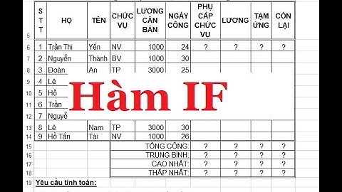 Microsoft Excel - Hàm IF cơ bản