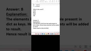 Python certification exam Question-102#shorts #shortsfeed #python #certification #shortsvideo #ai