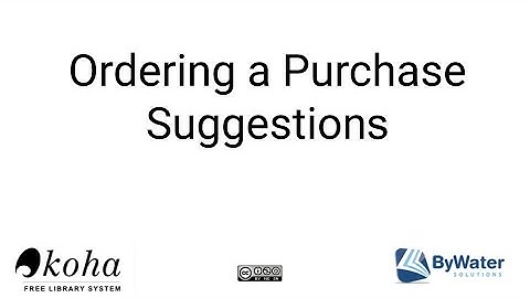 ordering a purchase suggestion