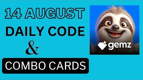 14-15 August Gemz daily code And combo cards | gemz code 14-15August  | gemz combo cards 14 August