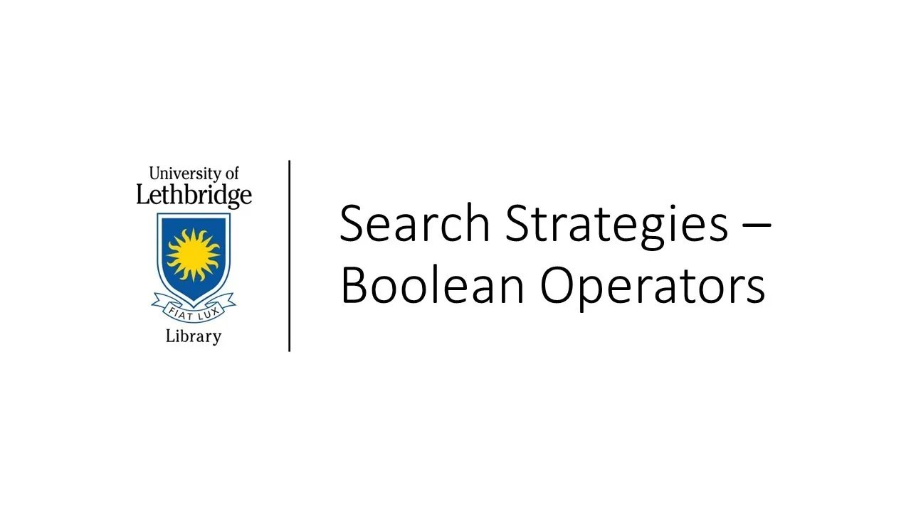 Search Strategies - Boolean Operators