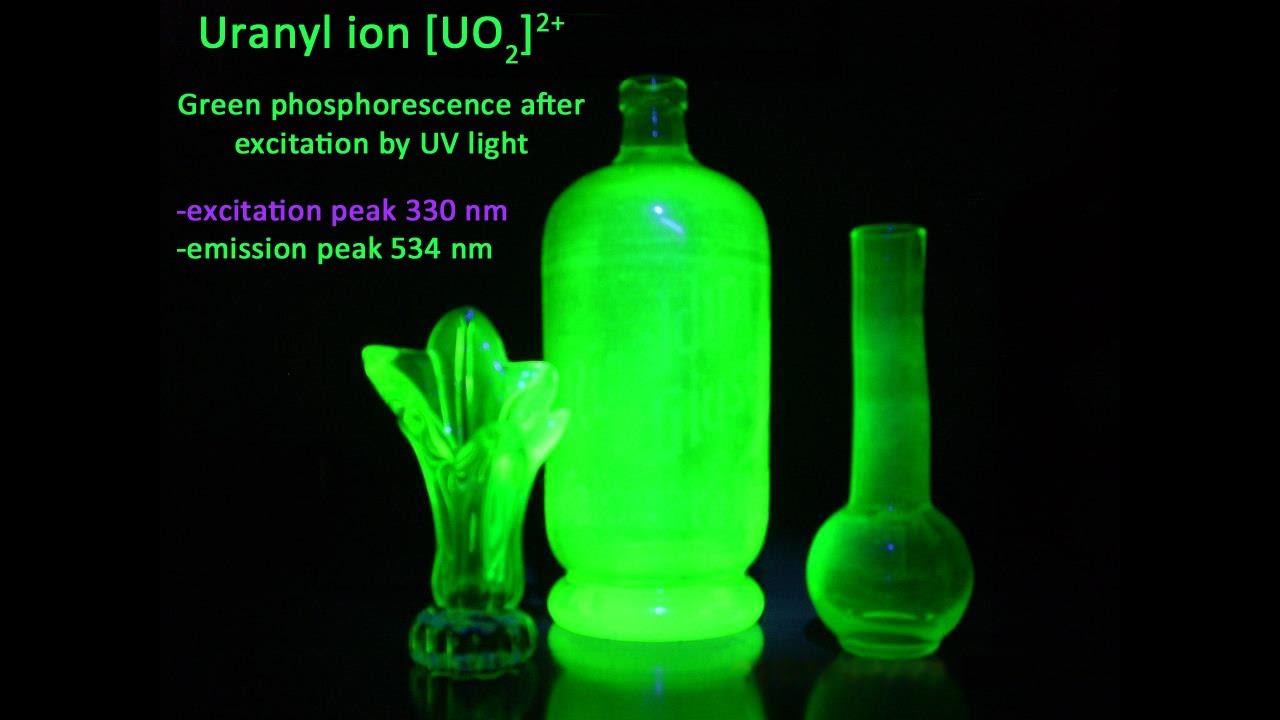 Uranium glass and Uranyl phosphorescence ☢️ YouTube