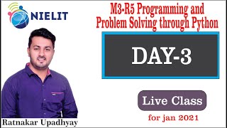 O LEVEL | PYTHON M3-R5 | DAY-3 | PROGRAMS   | RATNAKAR SIR Profile