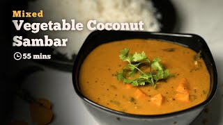 Mixed Vegetable Coconut Sambar | Vegetable Sambar | Easy Sambar Recipes | Cookd