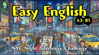 Easy English｜NYC Night Adventure: Subway Challenge & Times Square Lights! 🚇🌃🍔（Podcast） screenshot 5