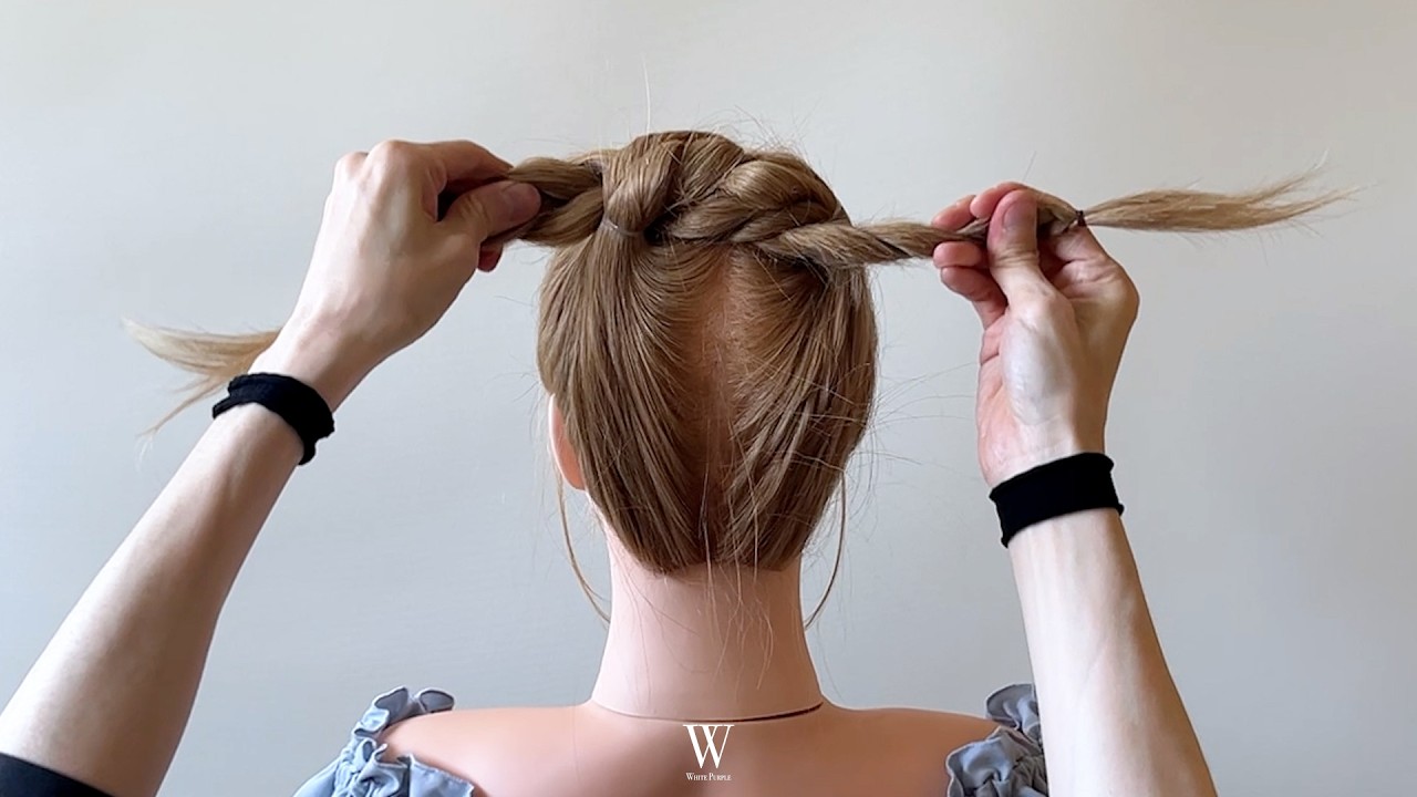 【知ってる？】三つ編みツインテールからおだんごヘアつくるやり方