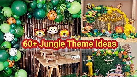 Jungle Safari Theme Baby 1st Birthday Decoration Ideas | First Birthday Decoration Ideas at Home