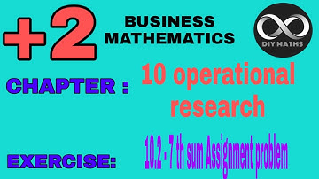 Business mathematics class12 chapter 10 assignment problem