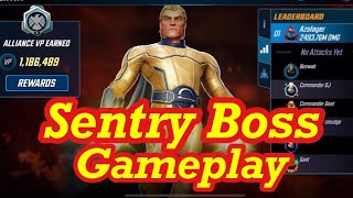 BattleWorld Sentry Boss Gameplay | 2.4 Billion Damage! | Marvel Strike Force