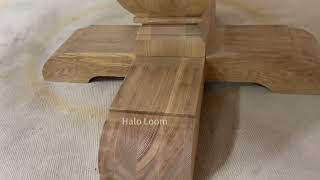 Halo Loom Kensington Round Solid Oak Top Dining Table With Finnish Pine Base