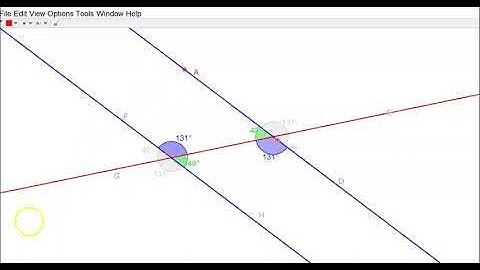 Using GeoGebra to demonstrate alternate angles.