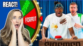 reacting to SIDEMEN FORFEIT WHEEL OF FORTUNE