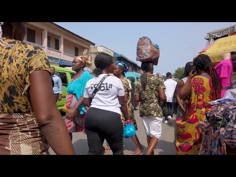 4K BUSY AFRICA STREETS (NO WALKING) GHANA ACCRA