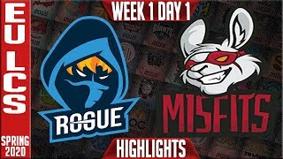 RGE vs MSF Highlights | LEC Spring 2020 W1D1 | Rogue vs Misfits Gaming