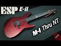 ESP E-II M-I Thru Deep Candy Apple Red Satin 2021 Neck Through EMG 81 4K guitar close up video