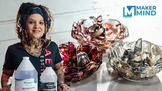 How to Make a Flower Epoxy Ring Holder | Resin Art Tutorial ft. @NitasFluidWoodworks