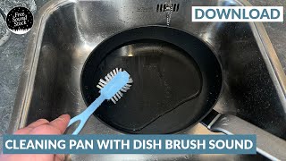 Cleaning Pan with Dish Brush Sound