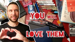 My Favorite Art Supplies for Sketching, Watercolor, Ink and Gouache